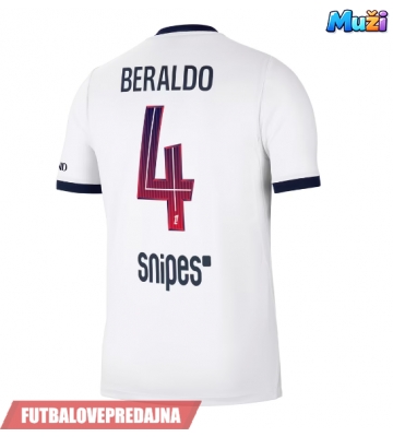 Lacne Muži Futbalové dres Paris Saint-Germain Lucas Beraldo #4 2026-27 Krátky Rukáv - Preč